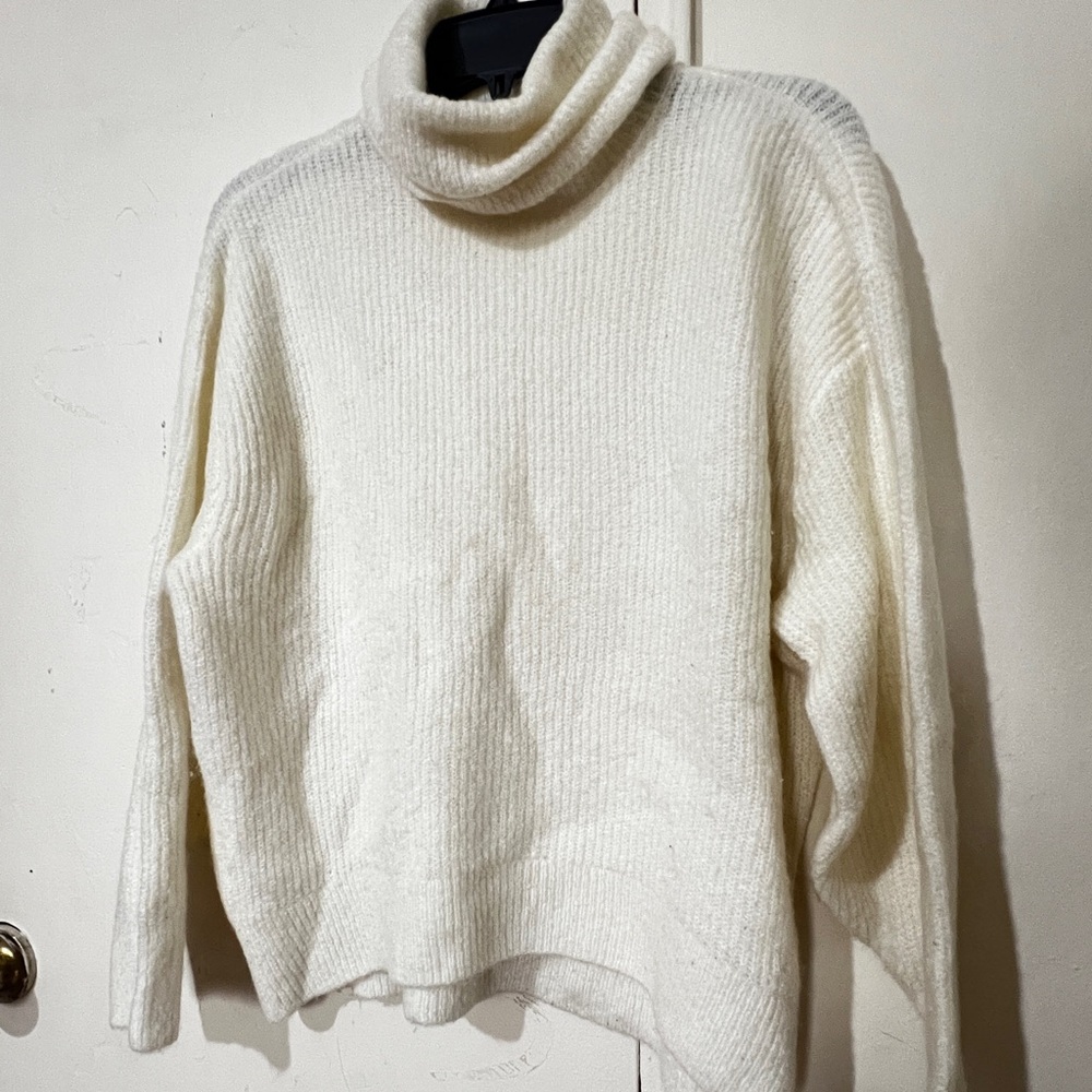 Divided Cream Cowl Neck Sweater